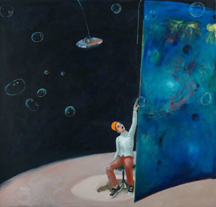 Pittura intitolato "Going Up" da Nancee Clark, Opera d'arte originale, Olio