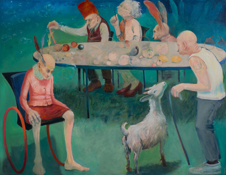 Pintura intitulada "Orphanage" por Nancee Clark, Obras de arte originais, Óleo