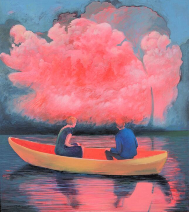 Malerei mit dem Titel "The River. The Real…" von Nancee Clark, Original-Kunstwerk, Acryl
