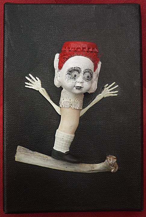 Sculpture intitulée "Tomber sur un os" par Nancy Cardinal, Œuvre d'art originale, Os