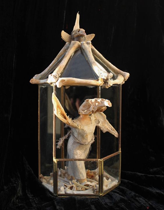 Sculpture intitulée "L'évasion" par Nancy Cardinal, Œuvre d'art originale, Os