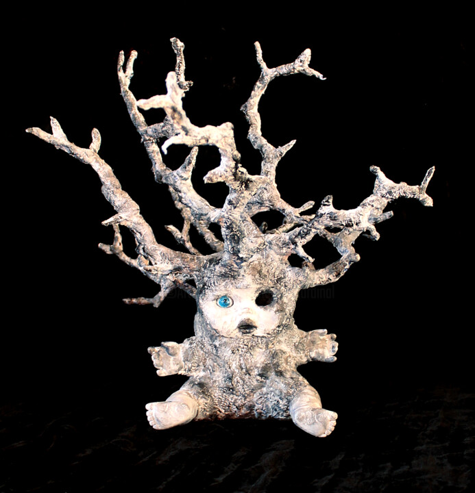 Sculpture intitulée "L'arbre borgne" par Nancy Cardinal, Œuvre d'art originale, Plâtre