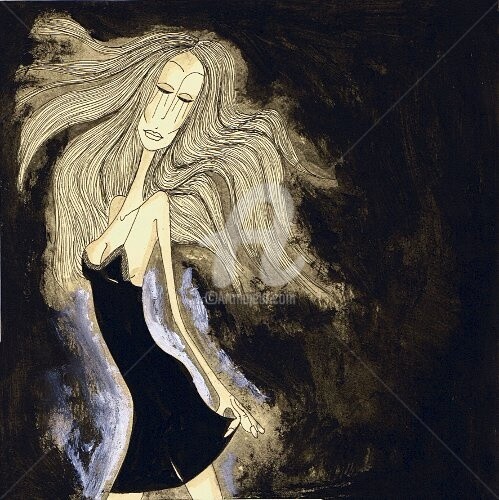 「Lara」というタイトルの絵画 Nancy Van Reethによって, オリジナルのアートワーク