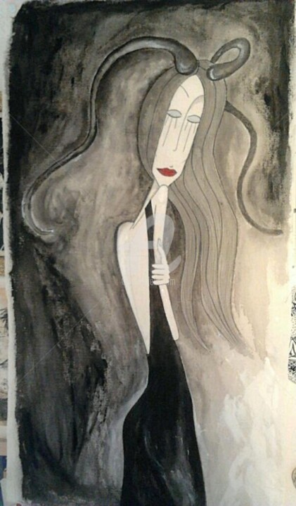 Painting titled "Ramgirl" by Nancy Van Reeth, Original Artwork