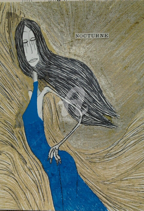 图画 标题为“"Nocturne"” 由Nancy Van Reeth, 原创艺术品, 标记