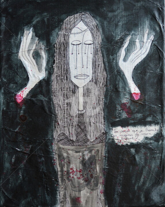 Painting titled "La jeune fille sans…" by Nancy Van Reeth, Original Artwork