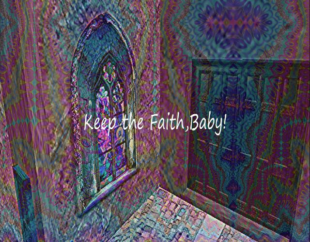 Painting titled "keep the faith baby" by Nancy Forever, Original Artwork, Oil