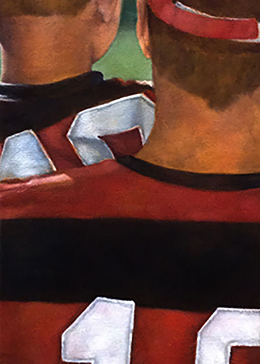 Peinture intitulée "Série-futebol-pai-e…" par Jesus Valentino, Œuvre d'art originale, Huile