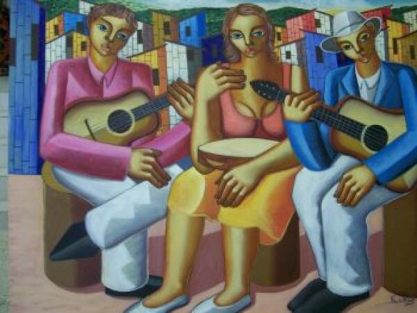Pintura intitulada "MUSICOS" por Nando Ribeiro, Obras de arte originais