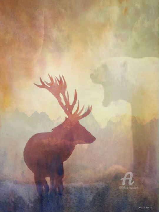 Digital Arts με τίτλο "Wild hunter" από Nando Poluakan, Αυθεντικά έργα τέχνης, Ψηφιακή ζωγραφική