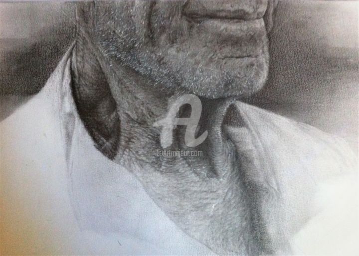 Drawing titled "Homme 3" by Nina-Jeanne, Original Artwork, Pencil