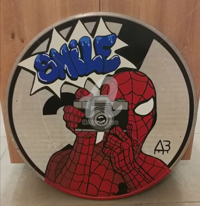 Peinture intitulée "Smile Spiderman" par Nanoab, Œuvre d'art originale, Acrylique