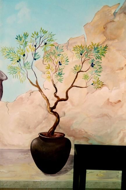 Schilderij getiteld "olivier en pot, côt…" door Nanou, Origineel Kunstwerk