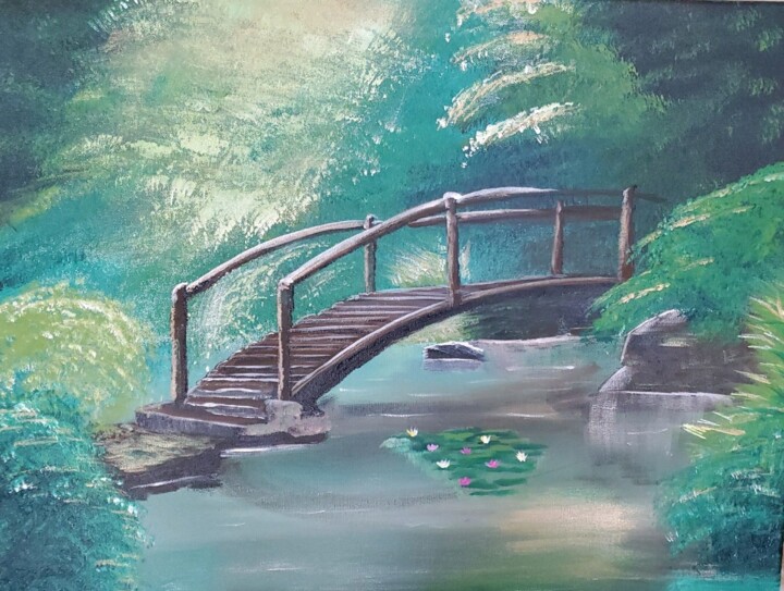 Painting titled "The Bridge" by Naomi Czupryna, Original Artwork, Acrylic
