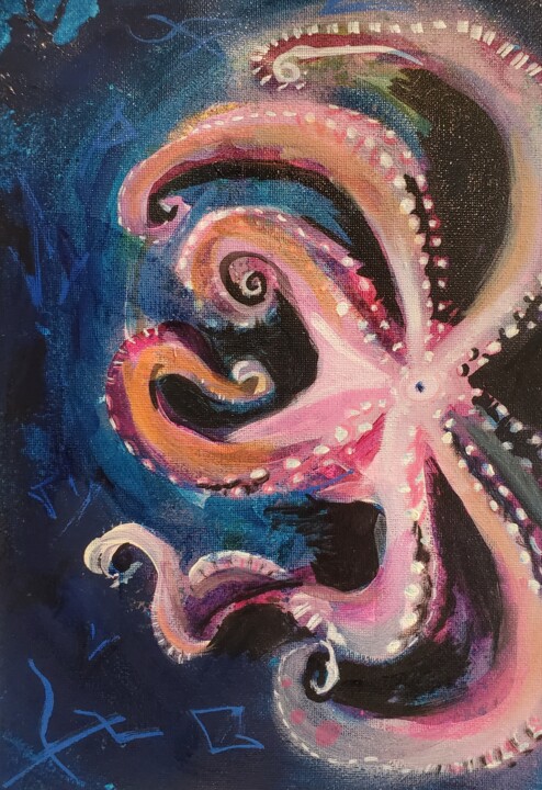 Painting titled "Tangled Mystery" by Naomi Czupryna, Original Artwork, Oil