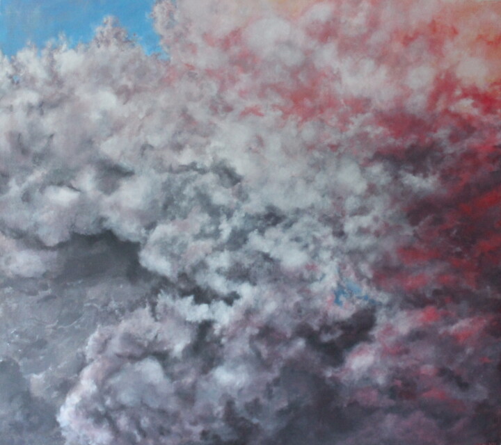 Pintura titulada "Nuages, sujet 1" por Naomi Dewdney, Obra de arte original, Acrílico