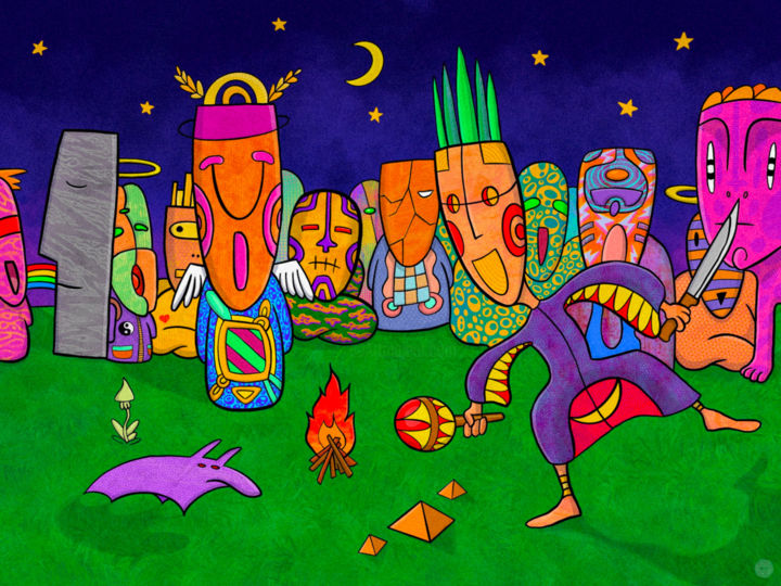 Digital Arts titled "Shamans dance" by Napasio, Original Artwork, 2D Digital Work