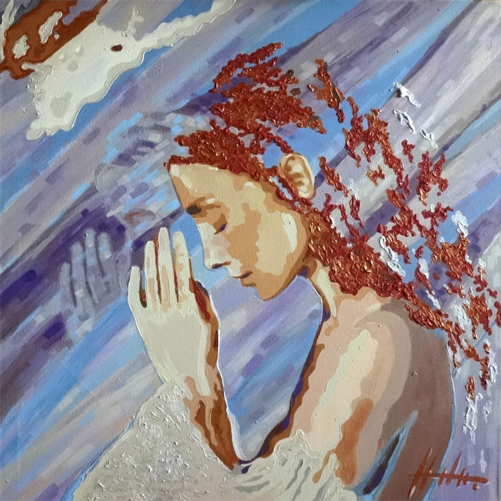 Картина под названием ""Молитва"" - Деметра, Подлинное произведение искусства, Акрил