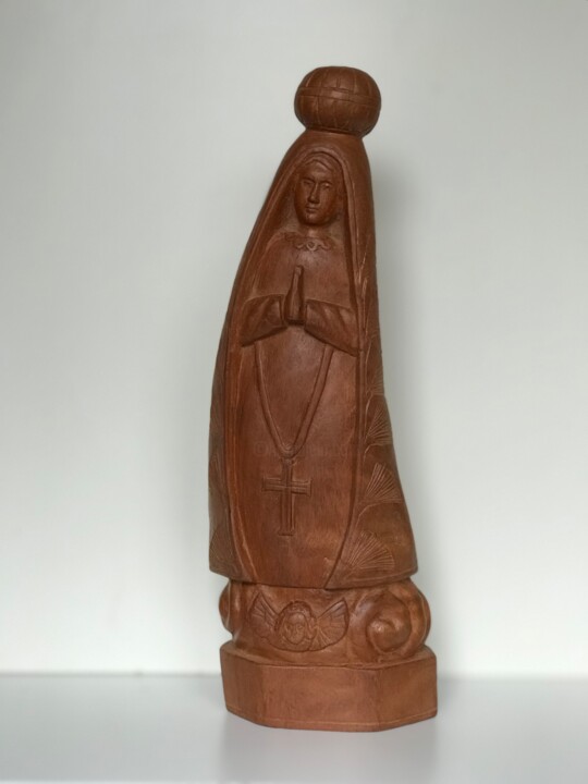 Sculpture titled "Our lady of God" by Nara Meneses, Original Artwork, Wood