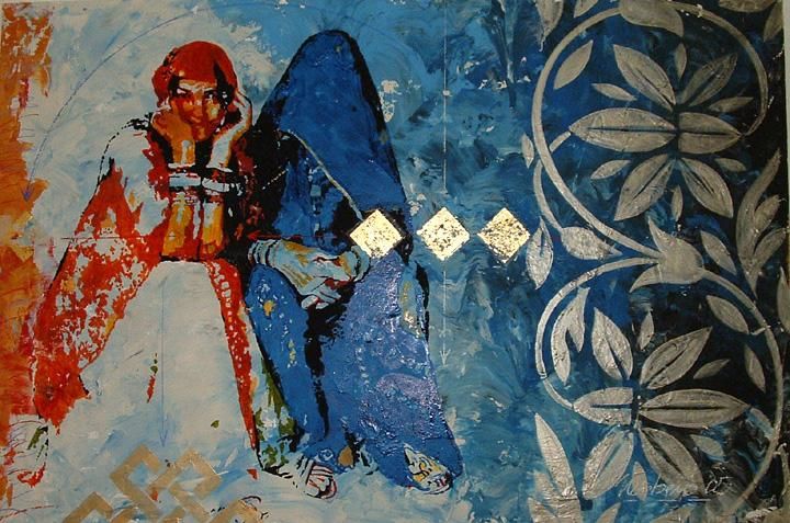 Pintura titulada "indian women" por Narbero, Obra de arte original,