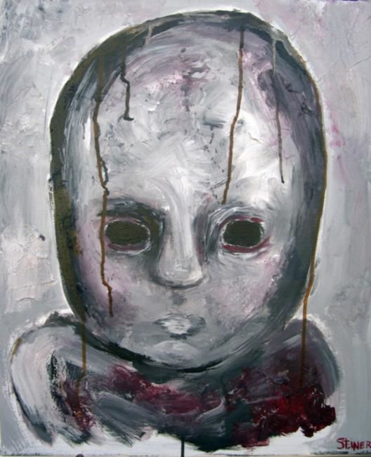 Painting titled "Doll III - Masque d…" by Narcisse Steiner, Original Artwork, Oil