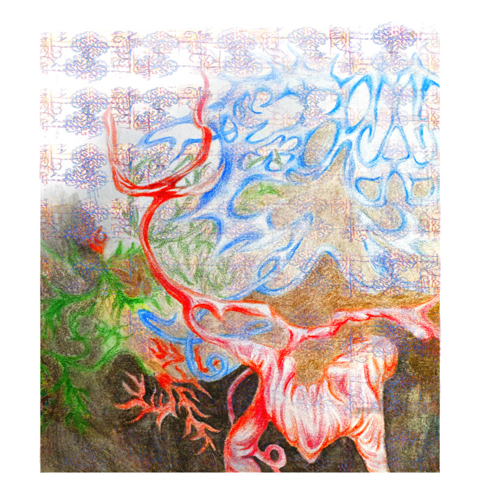 Disegno intitolato "Ethereal Roots" da Narcissuz, Opera d'arte originale, Pastello