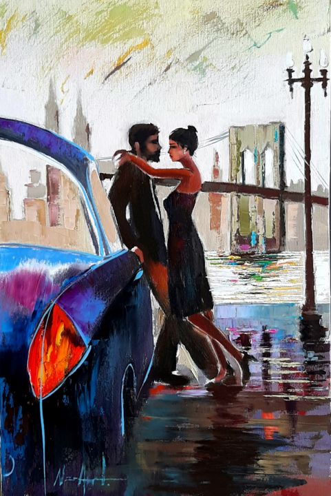 Картина под названием "Love (40x60cm, oil/…" - Narek Jaghacpanyan, Подлинное произведение искусства, Масло Установлен на Под…