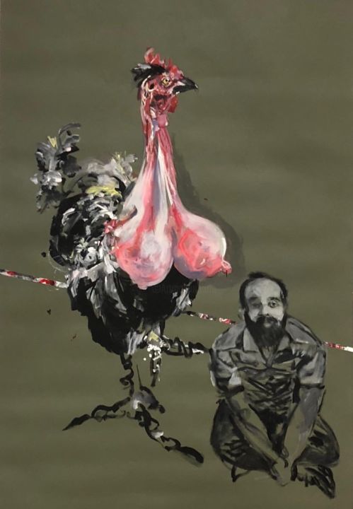 Schilderij getiteld "Standing in the Wind" door Narges Soleimanzadeh, Origineel Kunstwerk, Acryl