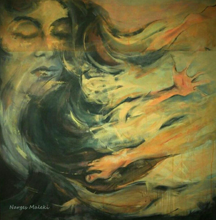 Painting titled "Untitled" by Narges Maleki, Original Art, Acrylic