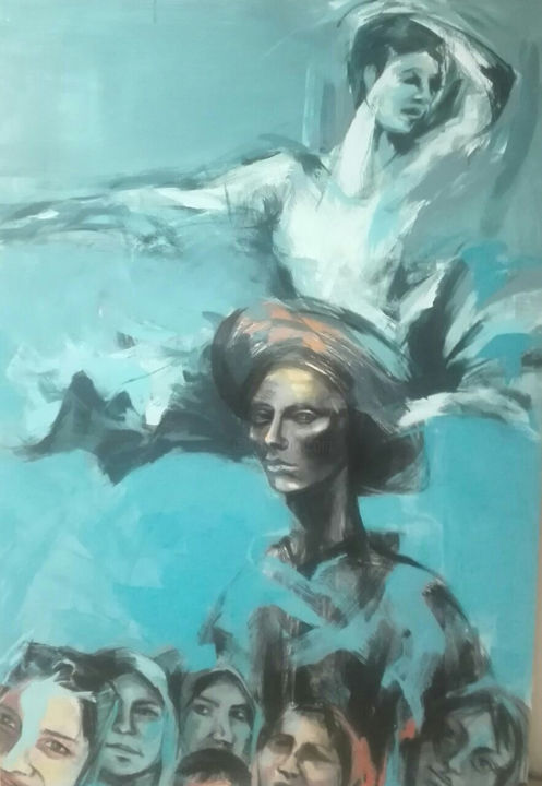 Painting titled "Untitled" by Narges Maleki, Original Art, Acrylic