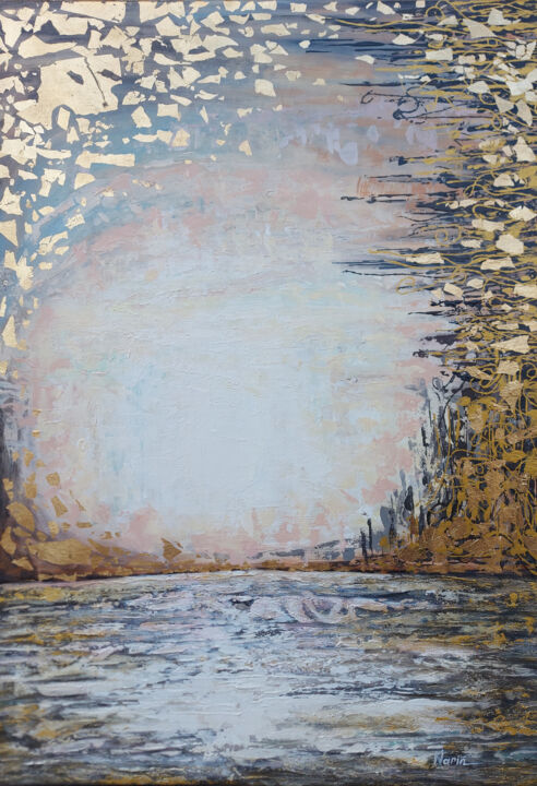 Painting titled "Way to the light" by Narine Vardanyan (Narin), Original Artwork, Acrylic Mounted on Wood Stretcher frame