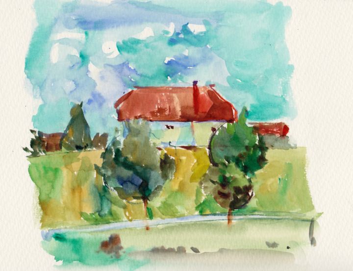 Painting titled "Görwihl, Germany" by Narine Grigoryan, Original Artwork