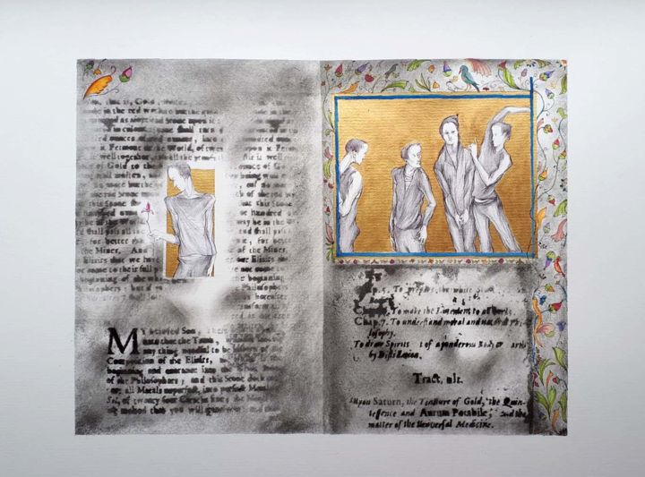 Tekening getiteld "Manuskript Project" door Narine Grigoryan, Origineel Kunstwerk