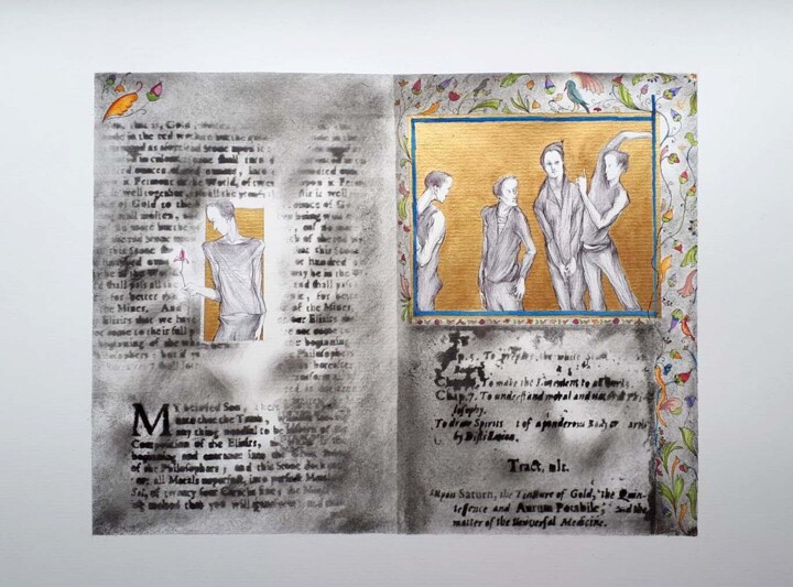 Zeichnungen mit dem Titel "Manuskript Project" von Narine Grigoryan, Original-Kunstwerk,
