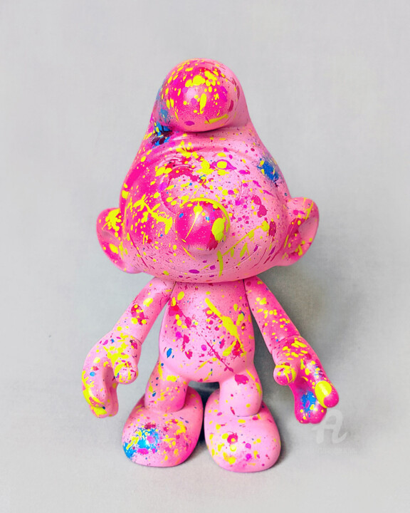 Sculpture intitulée "Abs Smurf Pink" par Na$H, Œuvre d'art originale, Acrylique