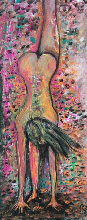 Картина под названием "Yoga" - Nasrah Nefer, Подлинное произведение искусства, Акрил