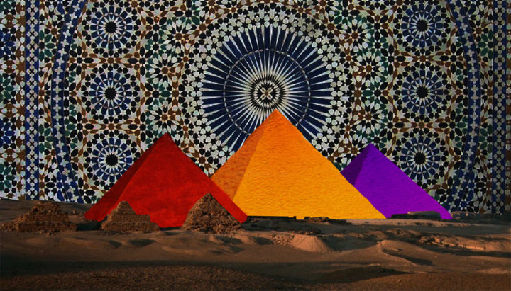 Collages intitulée "MOROCCO X EGYPT COL…" par Nassereddine Chaib, Œuvre d'art originale, Collages