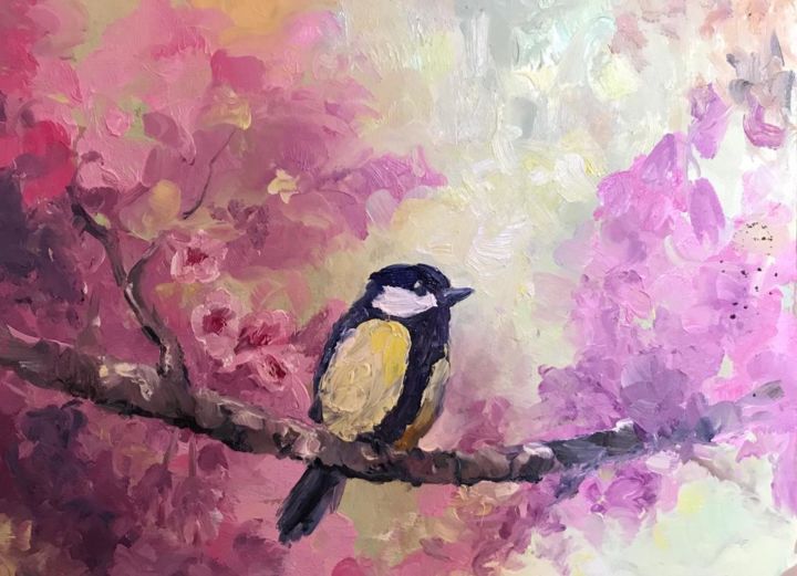 Pintura titulada "bird" por Anastasia Kolesnikova, Obra de arte original, Oleo