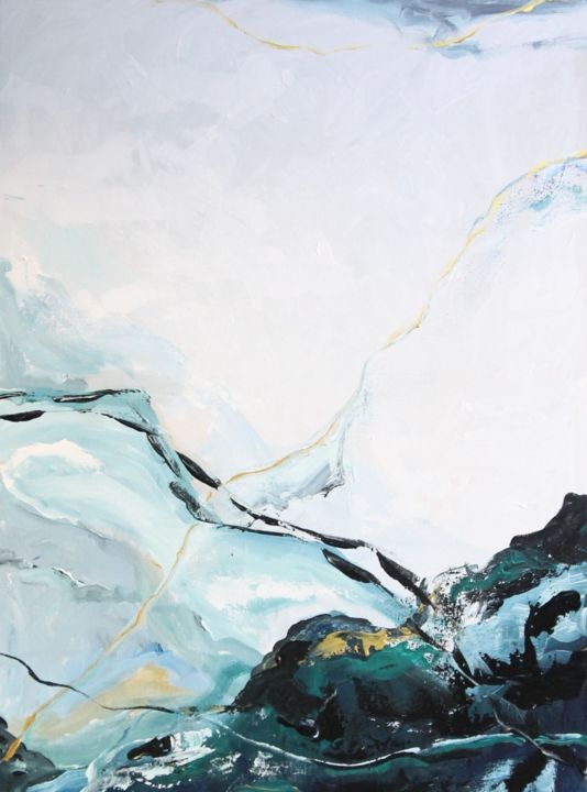 Картина под названием "Mountain" - Anastasia Kolesnikova, Подлинное произведение искусства, Акрил