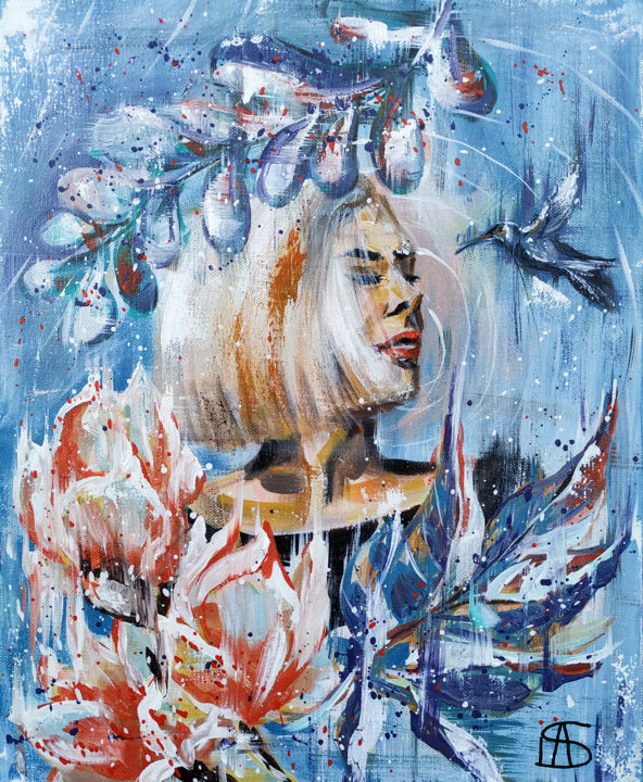 Pintura titulada "Freedom women" por Anastasiya Dubov, Obra de arte original, Acrílico