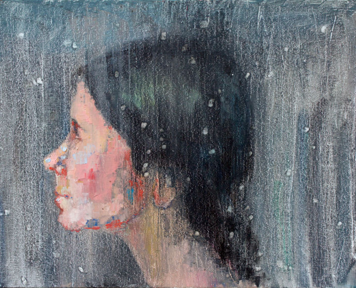 Painting titled "Snow" by Marina Skepner, Original Artwork, Oil
