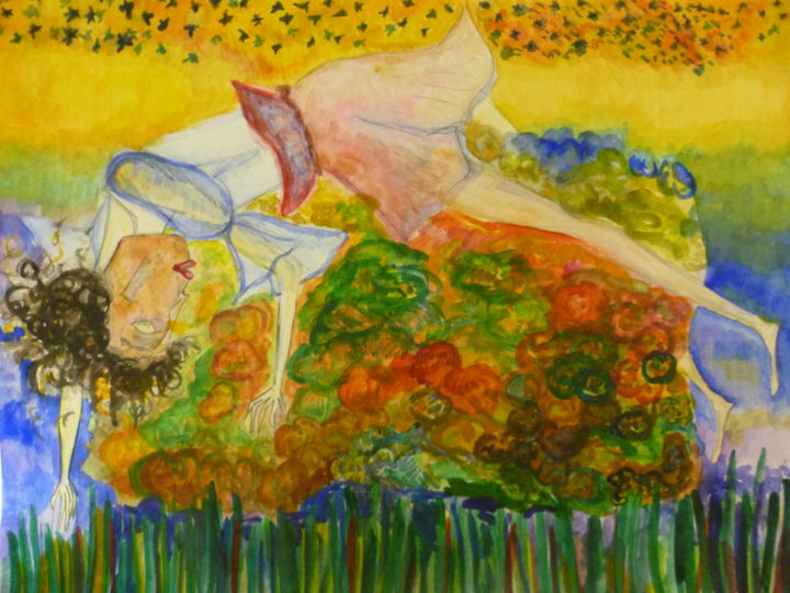 Картина под названием "время прекрасного" - Настя, Подлинное произведение искусства, Акварель