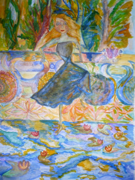 Peinture intitulée "всегда возвращаемся…" par Nastia, Œuvre d'art originale, Aquarelle