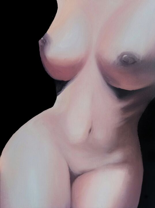 Картина под названием ""Muse"" - Nastya Levrints, Подлинное произведение искусства, Масло Установлен на Деревянная рама для…