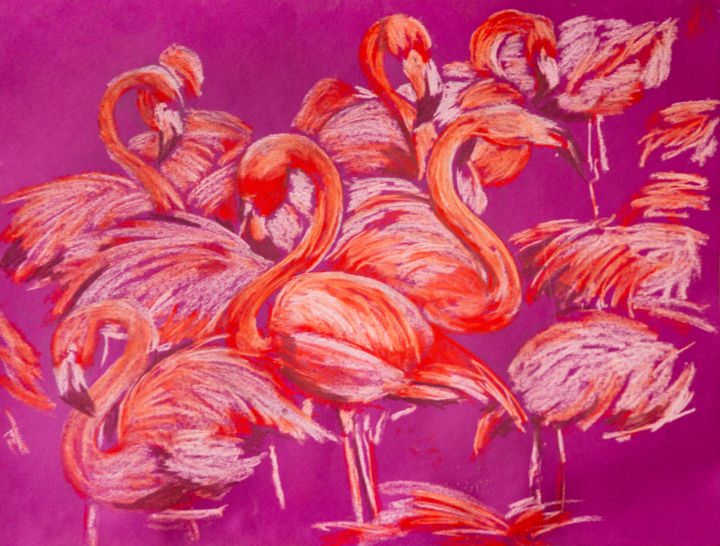 Painting titled "pink on pink.jpg" by Nastya Limonova, Original Artwork, Pastel