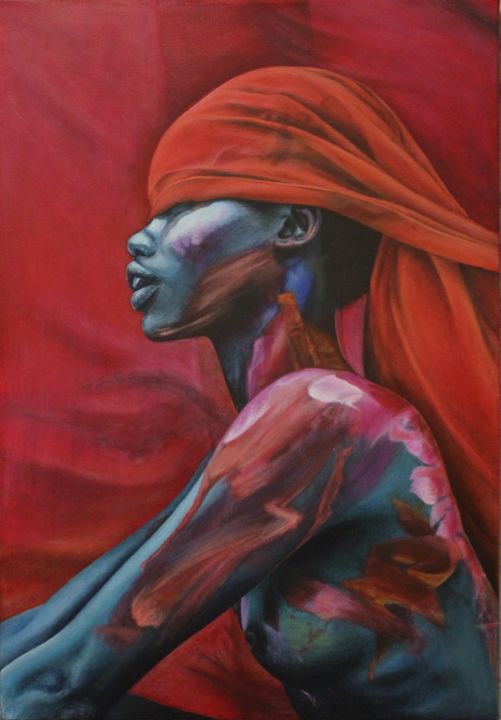 Painting titled "Sense" by Anastasiya Storozheva, Original Artwork, Acrylic Mounted on Wood Stretcher frame