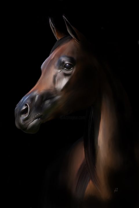 Digital Arts titled "horse Arabian" by Nasy Zachou, Original Artwork