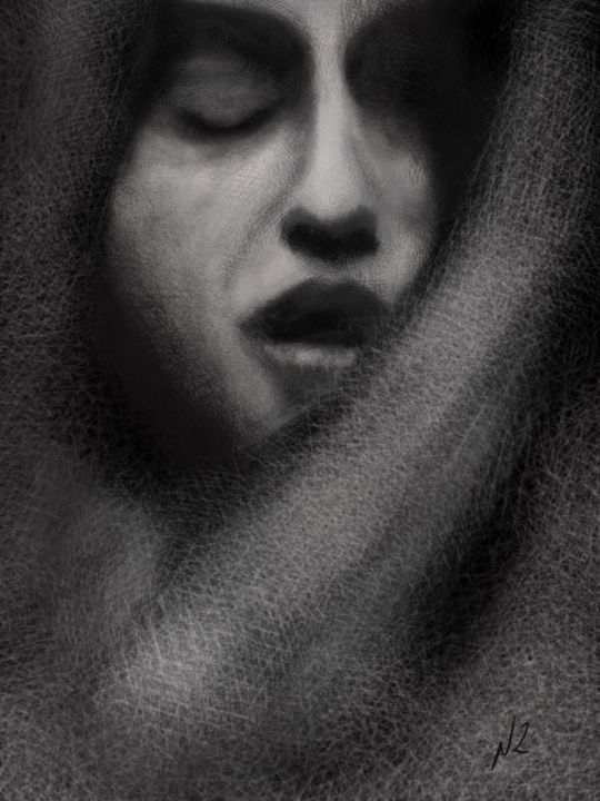 Digital Arts titled "Woman z" by Nasy Zachou, Original Artwork, Digital Painting