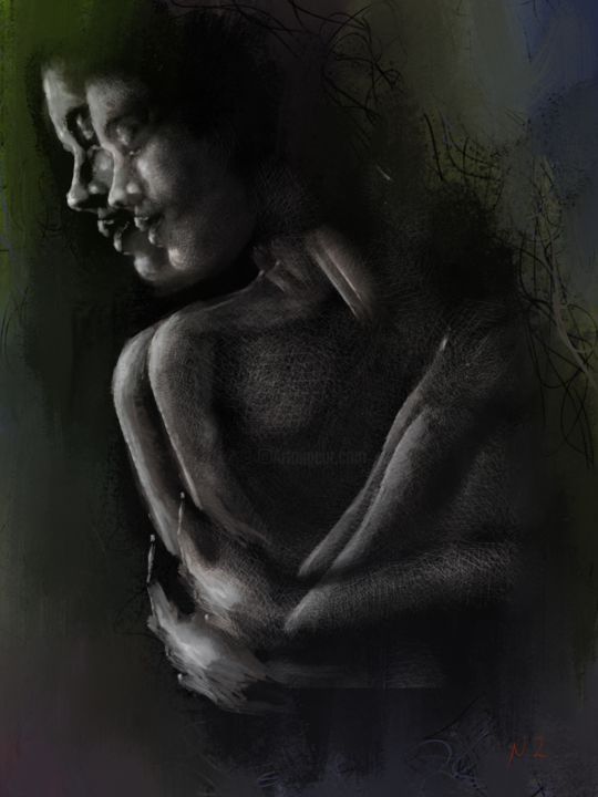 Цифровое искусство под названием "woman 12" - Nasy Zachou, Подлинное произведение искусства, Цифровая живопись