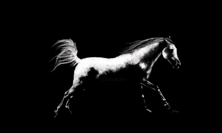 Digital Arts titled "Horse qw" by Nasy Zachou, Original Artwork, Digital Painting